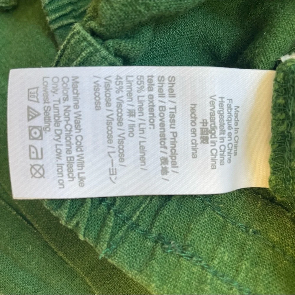 J. Crew Factory Green Linen Blend Drawstring Shorts